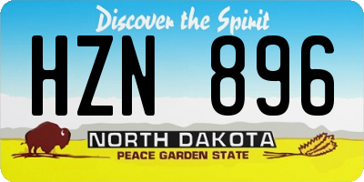 ND license plate HZN896
