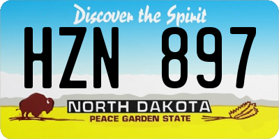 ND license plate HZN897