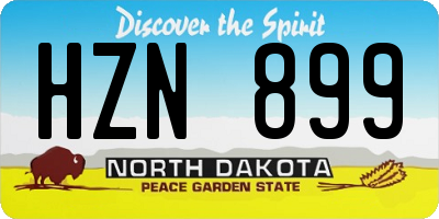 ND license plate HZN899