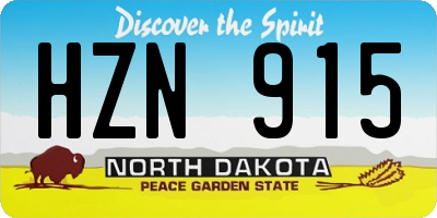 ND license plate HZN915