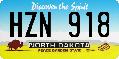 ND license plate HZN918