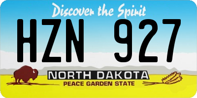 ND license plate HZN927
