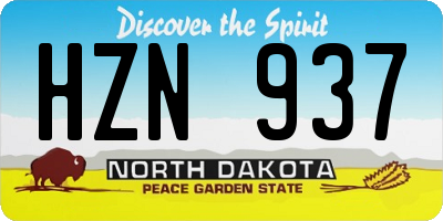 ND license plate HZN937