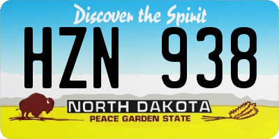 ND license plate HZN938