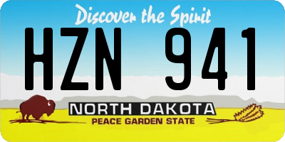 ND license plate HZN941
