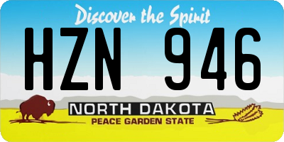ND license plate HZN946