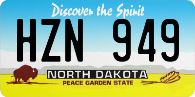 ND license plate HZN949