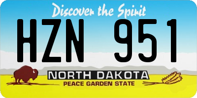 ND license plate HZN951