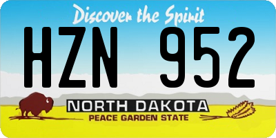ND license plate HZN952