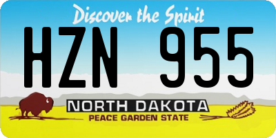 ND license plate HZN955