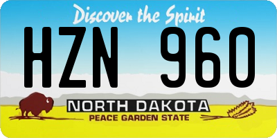 ND license plate HZN960