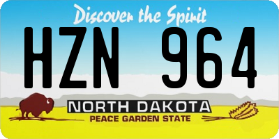 ND license plate HZN964