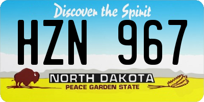ND license plate HZN967