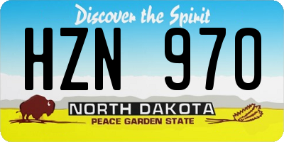 ND license plate HZN970