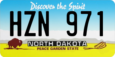 ND license plate HZN971