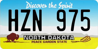 ND license plate HZN975