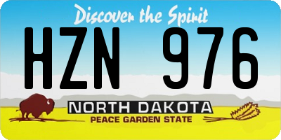 ND license plate HZN976