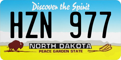 ND license plate HZN977