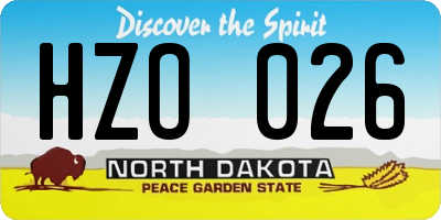 ND license plate HZO026