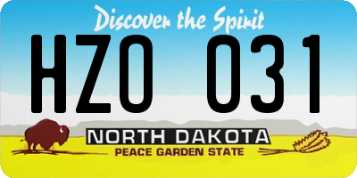 ND license plate HZO031
