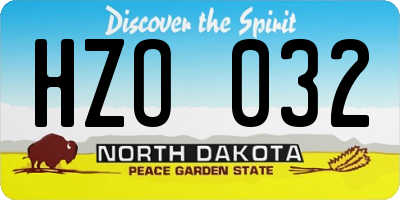 ND license plate HZO032
