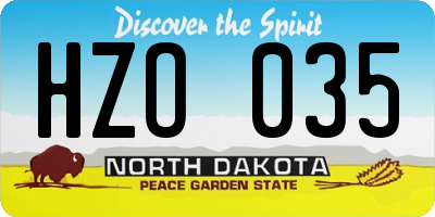 ND license plate HZO035