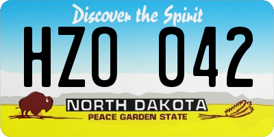 ND license plate HZO042
