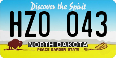 ND license plate HZO043