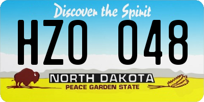ND license plate HZO048