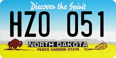ND license plate HZO051