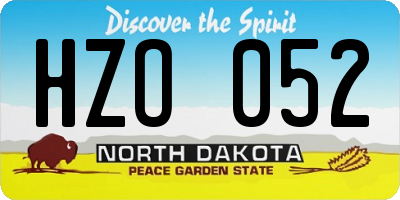 ND license plate HZO052