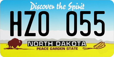 ND license plate HZO055