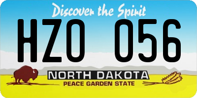 ND license plate HZO056