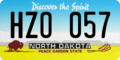 ND license plate HZO057