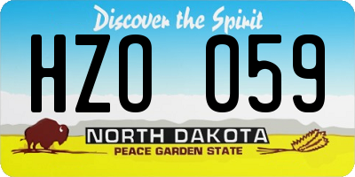 ND license plate HZO059