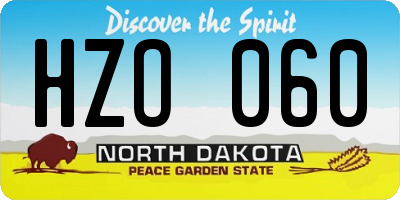 ND license plate HZO060