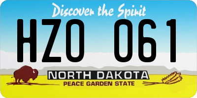 ND license plate HZO061