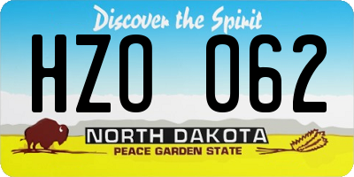 ND license plate HZO062