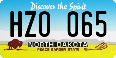 ND license plate HZO065