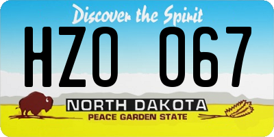 ND license plate HZO067