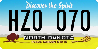 ND license plate HZO070