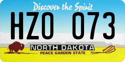 ND license plate HZO073