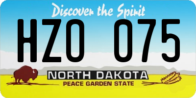 ND license plate HZO075