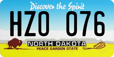 ND license plate HZO076