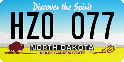 ND license plate HZO077