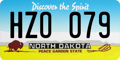 ND license plate HZO079