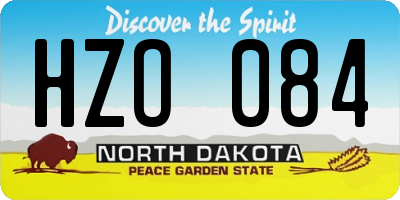 ND license plate HZO084
