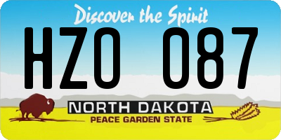 ND license plate HZO087