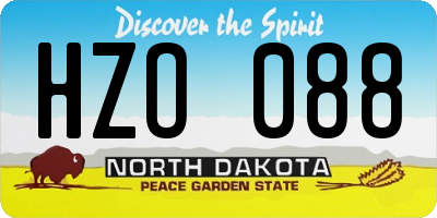 ND license plate HZO088