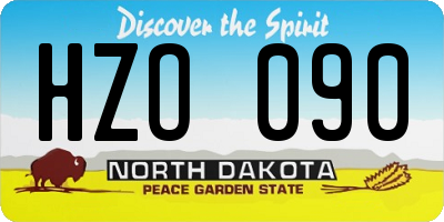 ND license plate HZO090